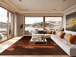 Wilton-tæppe - Bovera (brun/rød)