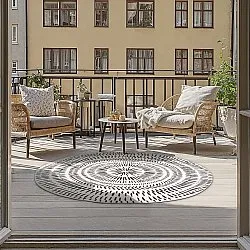 Rundt tæppe - Brussels Night (grå)