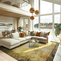 Wilton-tæppe - Campana (beige/gul)