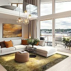 Wilton-tæppe - Campana (beige/gul)