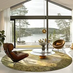 Rundt tæppe - Campana (beige/gul)