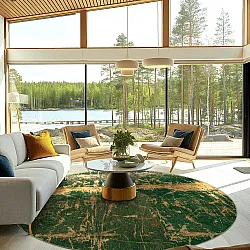 Rundt tæppe - Cantoria (beige/grøn)