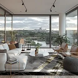 Wilton-tæppe - Castello (sort/hvid)