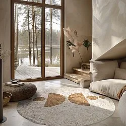 Runde tæpper - Cervia Natural Cotton Shaggy (beige)