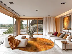 Rundt tæppe - Cesano (orange)