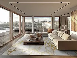 Wilton-tæppe - Cesina (stone/hvid/guld)