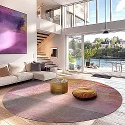 Rundt tæppe - Cicoria (lyserød/lilla)