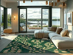 Wilton-tæppe - Circe (grøn/guld)