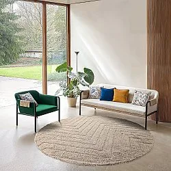 Runde tæpper - Conara Natural Cotton Shaggy (beige)