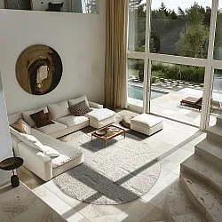 Runde tæpper - Cremona Natural Cotton Shaggy (offwhite)