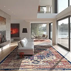 Wilton-tæppe - Darnah (rød/multi)