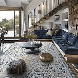 Wilton-tæppe - Denizli (blå)