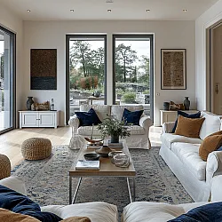 Wilton-tæppe - Denizli (blå)