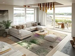 Wilton-tæppe - Dimos (beige/multi)