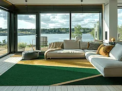 Wilton-tæppe - Dolly (grøn/guld)