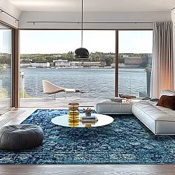 Wilton-tæppe - Douz (blå)