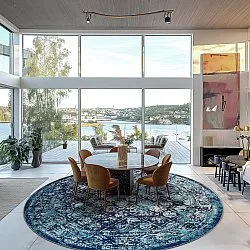 Rundt tæppe - Douz (blå)