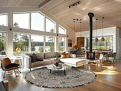 Rundt tæppe - Douz (sort/multi)