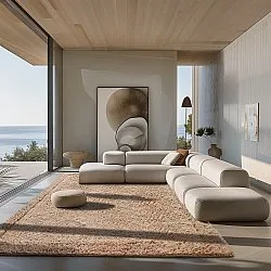 Ryatæpper - Ebba Natural Cotton Shaggy (brun)