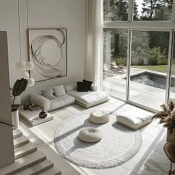 Runde tæpper - Ebba Natural Cotton Shaggy (offwhite)