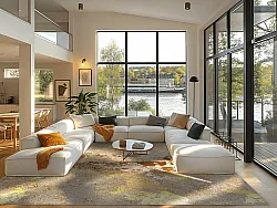 Wilton-tæppe - Elena (beige/guld)