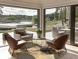 Rundt tæppe - Elena (beige/guld)