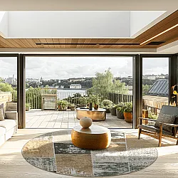 Rundt tæppe - Ephesus (grøn)