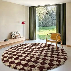 Runde tæpper - Elsey Natural Cotton Shaggy (beige/brun)