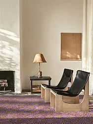 Ryatæpper - Elsey Natural Cotton Shaggy (brun/lilla)