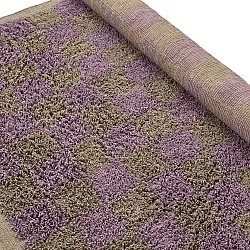 Ryatæpper - Elsey Natural Cotton Shaggy (brun/lilla)