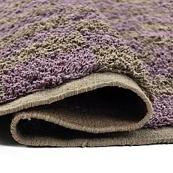 Ryatæpper - Elsey Natural Cotton Shaggy (brun/lilla)