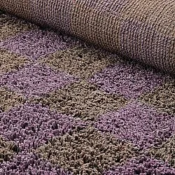 Ryatæpper - Elsey Natural Cotton Shaggy (brun/lilla)