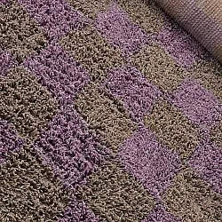 Ryatæpper - Elsey Natural Cotton Shaggy (brun/lilla)