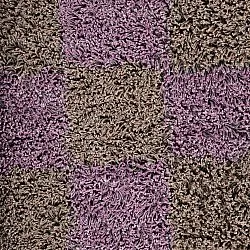 Ryatæpper - Elsey Natural Cotton Shaggy (brun/lilla)