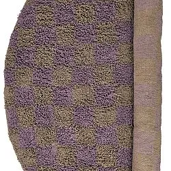 Runde tæpper - Elsey Natural Cotton Shaggy (brun/lilla)