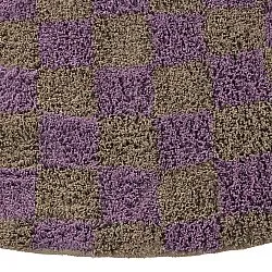 Runde tæpper - Elsey Natural Cotton Shaggy (brun/lilla)