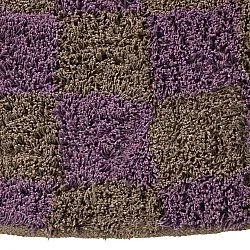 Runde tæpper - Elsey Natural Cotton Shaggy (brun/lilla)