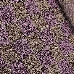 Runde tæpper - Elsey Natural Cotton Shaggy (brun/lilla)