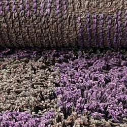 Runde tæpper - Elsey Natural Cotton Shaggy (brun/lilla)