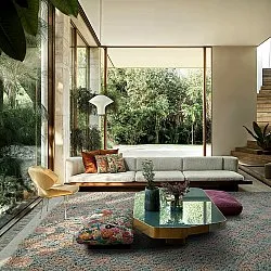 Ryatæpper - Elsey Natural Cotton Shaggy (grå/pink)