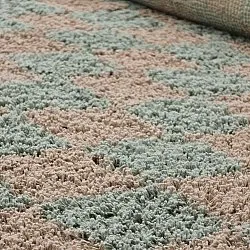 Ryatæpper - Elsey Natural Cotton Shaggy (grå/pink)