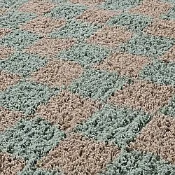 Ryatæpper - Elsey Natural Cotton Shaggy (grå/pink)