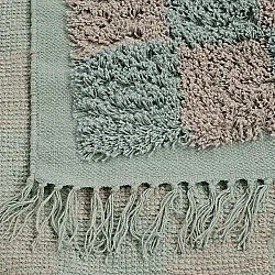 Ryatæpper - Elsey Natural Cotton Shaggy (grå/pink)