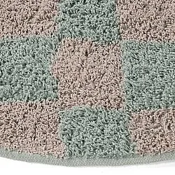 Runde tæpper - Elsey Natural Cotton Shaggy (grå/pink)