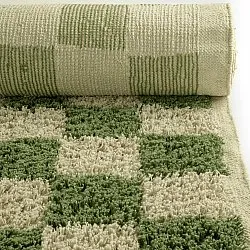 Ryatæpper - Elsey Natural Cotton Shaggy (grøn/beige)