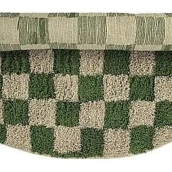 Runde tæpper - Elsey Natural Cotton Shaggy (grøn/beige)