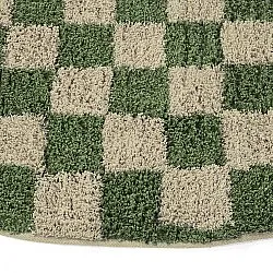 Runde tæpper - Elsey Natural Cotton Shaggy (grøn/beige)