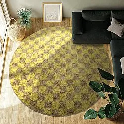 Runde tæpper - Elsey Natural Cotton Shaggy (gul/beige)