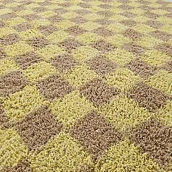 Runde tæpper - Elsey Natural Cotton Shaggy (gul/beige)