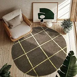 Runde tæpper - Bellevue Natural Cotton Shaggy (brun/gul)